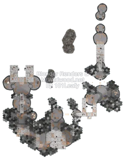 Splatoon Raiders Pipyoni Cliffs Map (top view)