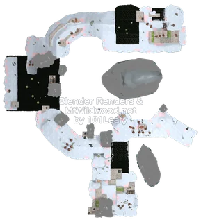 Splatoon Raiders Seaza Mountains Map (top view)