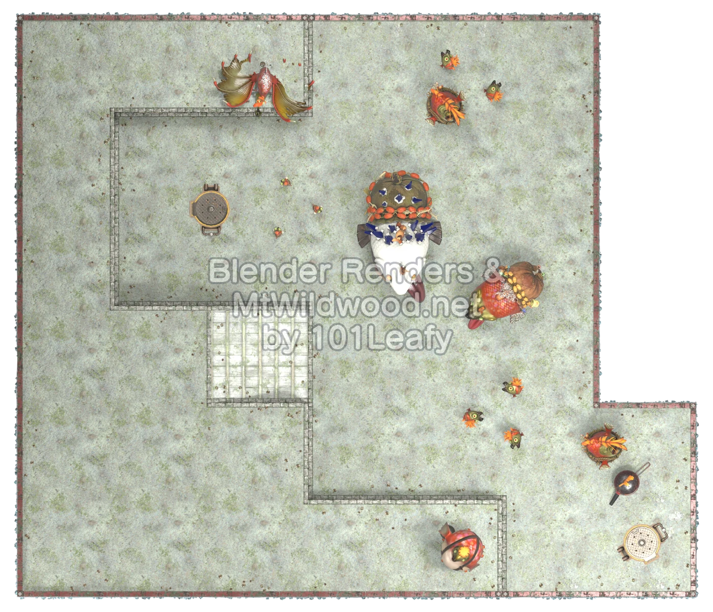 Splatoon Raiders Chowda Buried Ruins Floor 1 Map (top view)