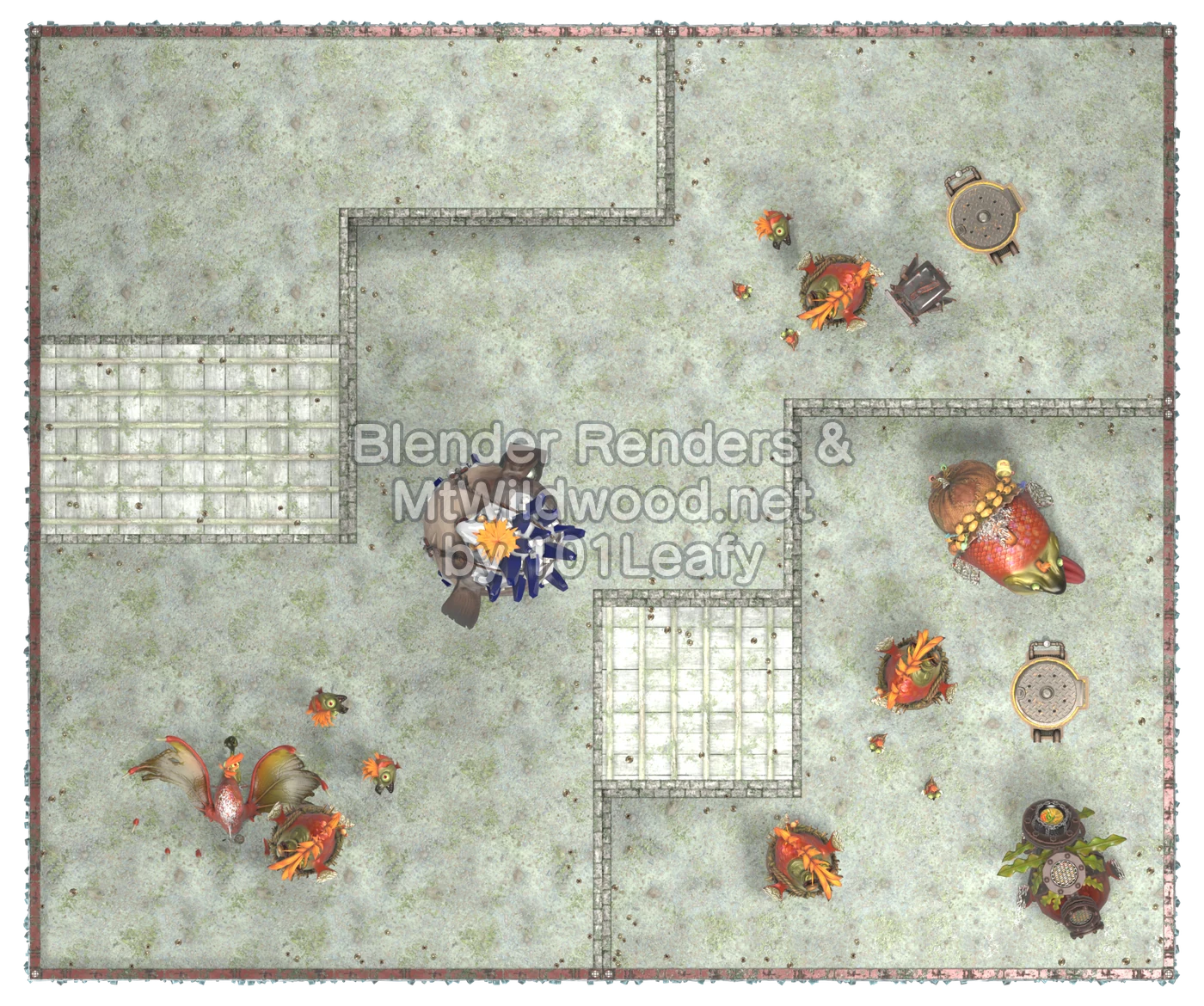 Splatoon Raiders Chowda Buried Ruins Floor 2 Map (top view)