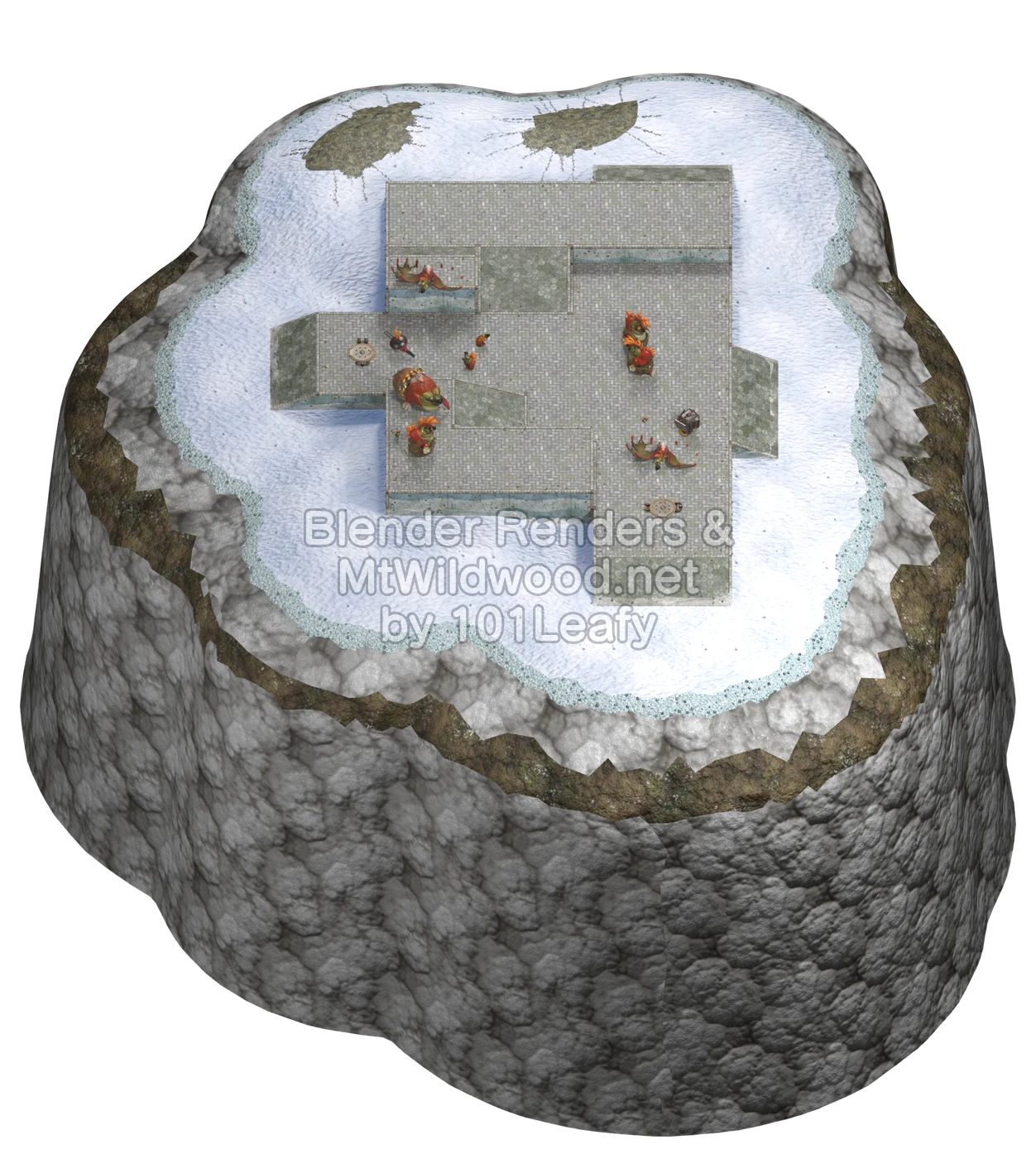 Splatoon Raiders Chowda Buried Ruins Floor 3 Map (45° view)