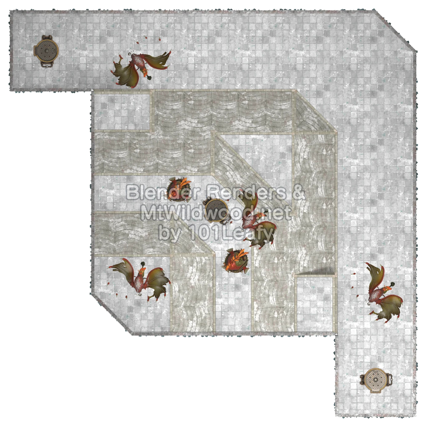 Splatoon Raiders Draggen Den Map (top view)