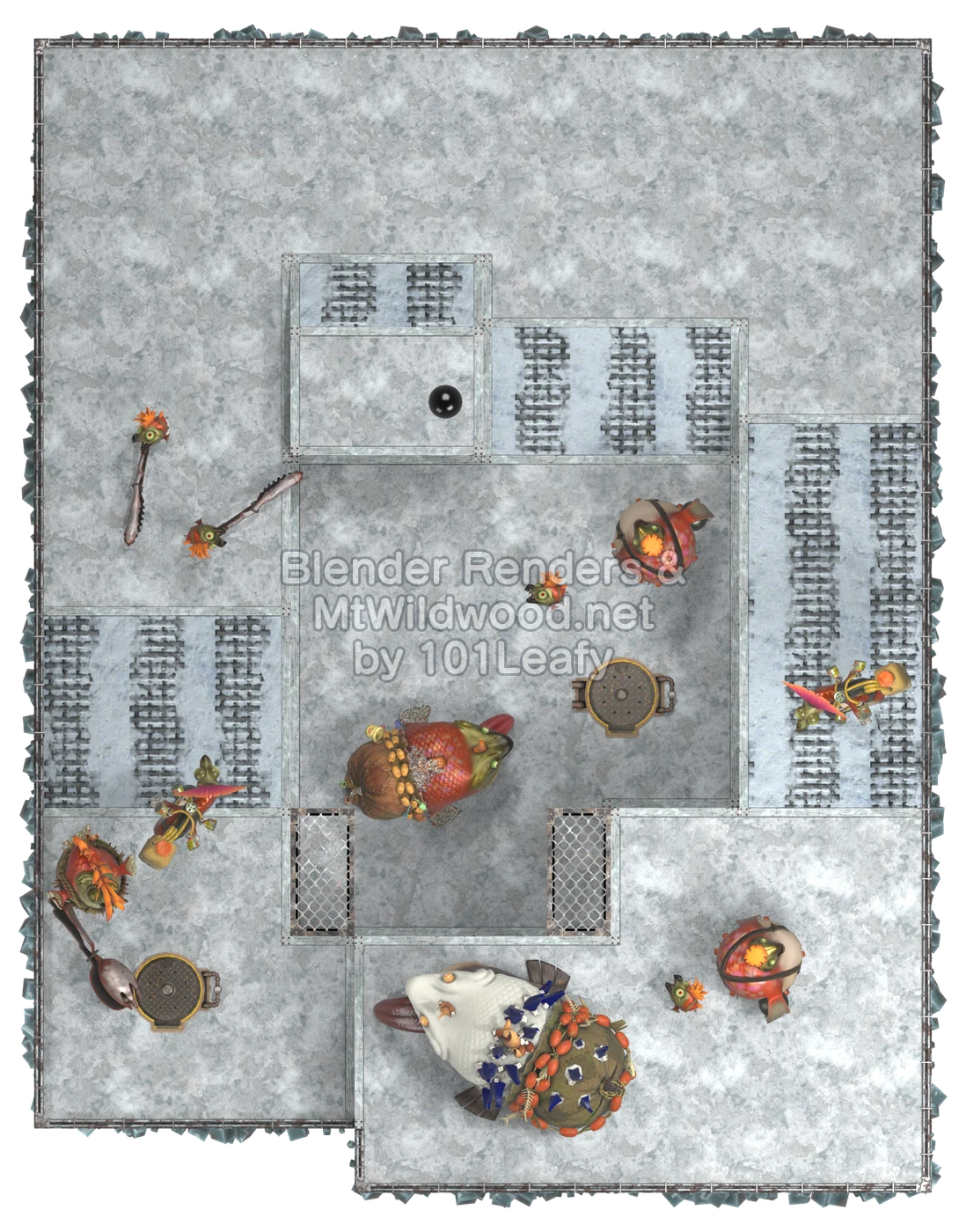 Splatoon Raiders Frewtert Buried Ruins Floor 1 Map (top view)