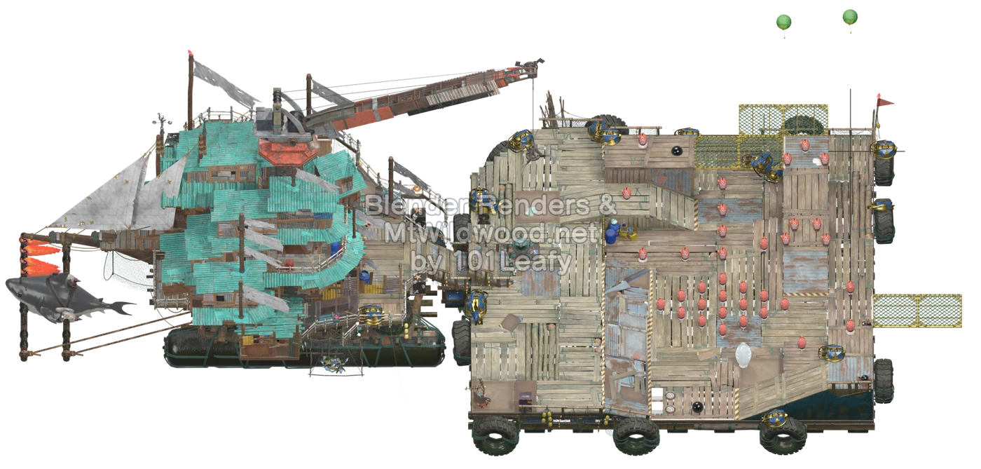 Splatoon Raiders Hideout Ship Hideout Ship Construction 2 Map (45° view)