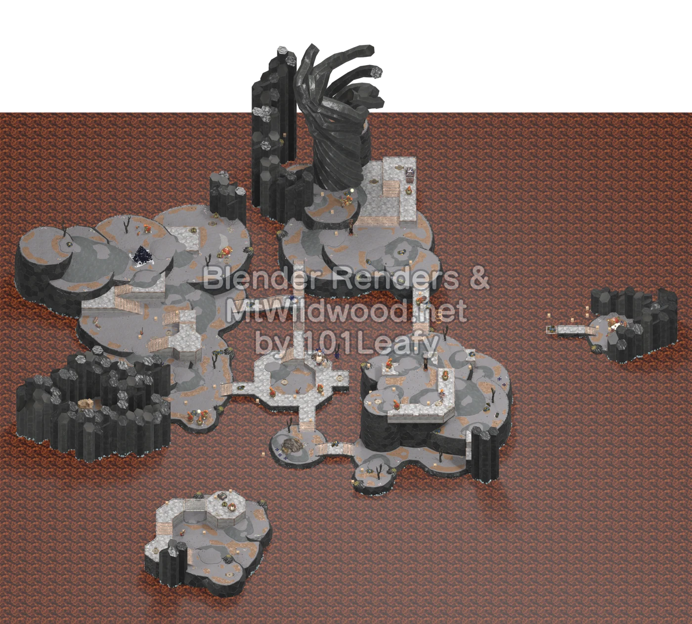 Splatoon Raiders Kreyp Lava Lake Map (45° view)