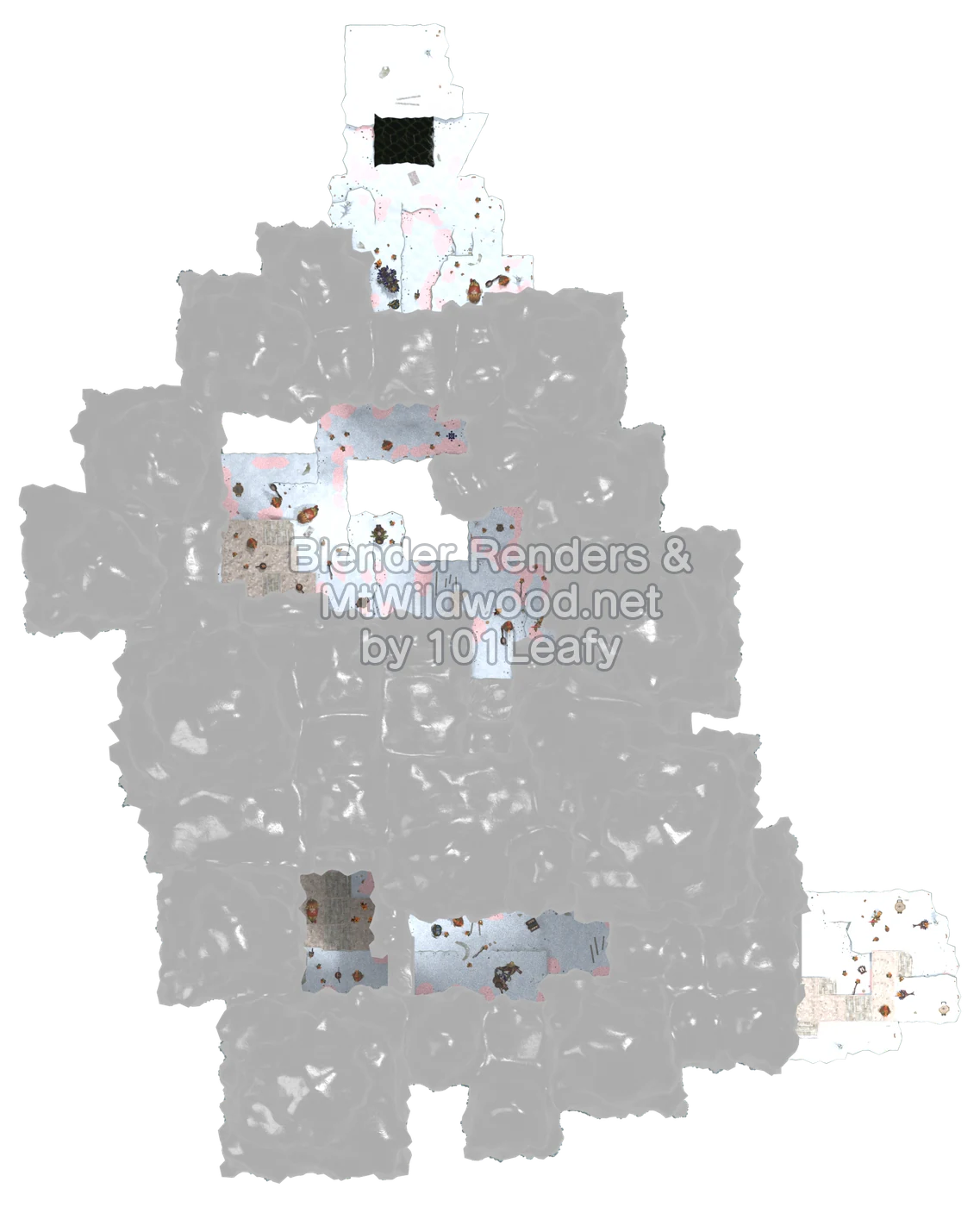 Splatoon Raiders Krimpuf Cave Map (top view)