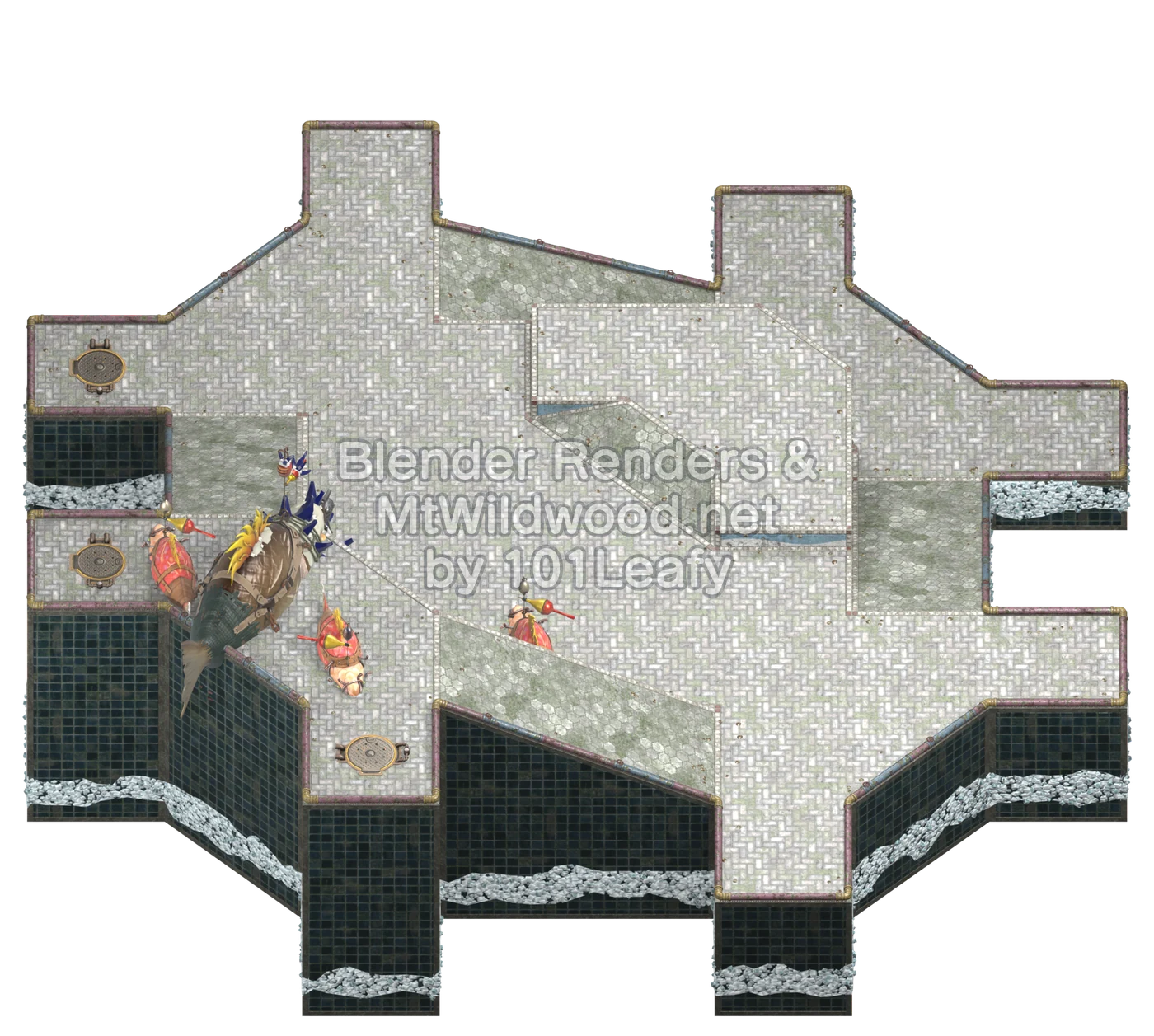 Splatoon Raiders Krosont Den Map (45° view)