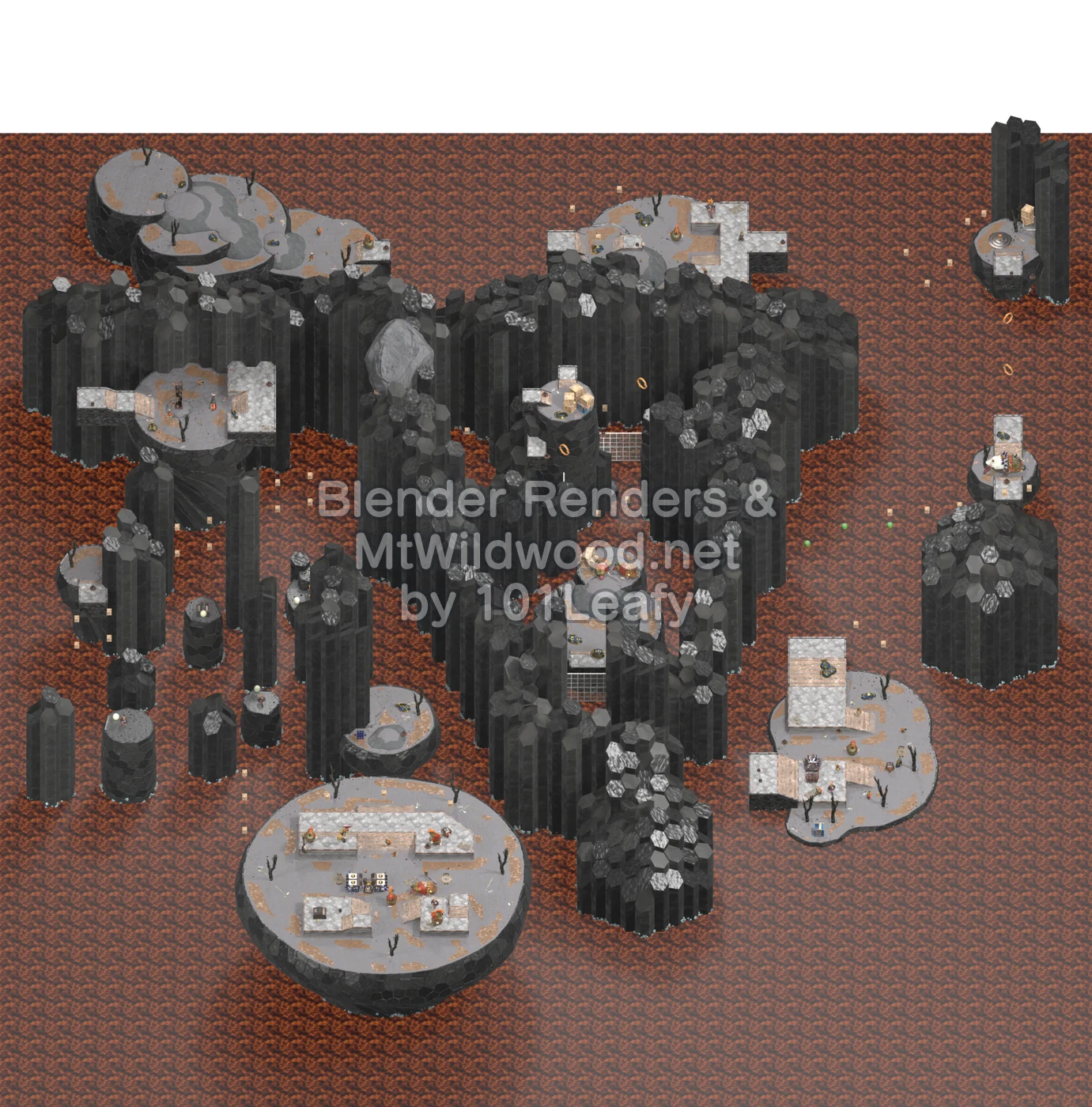 Splatoon Raiders Kurmuh Lava Flows Map (45° view)