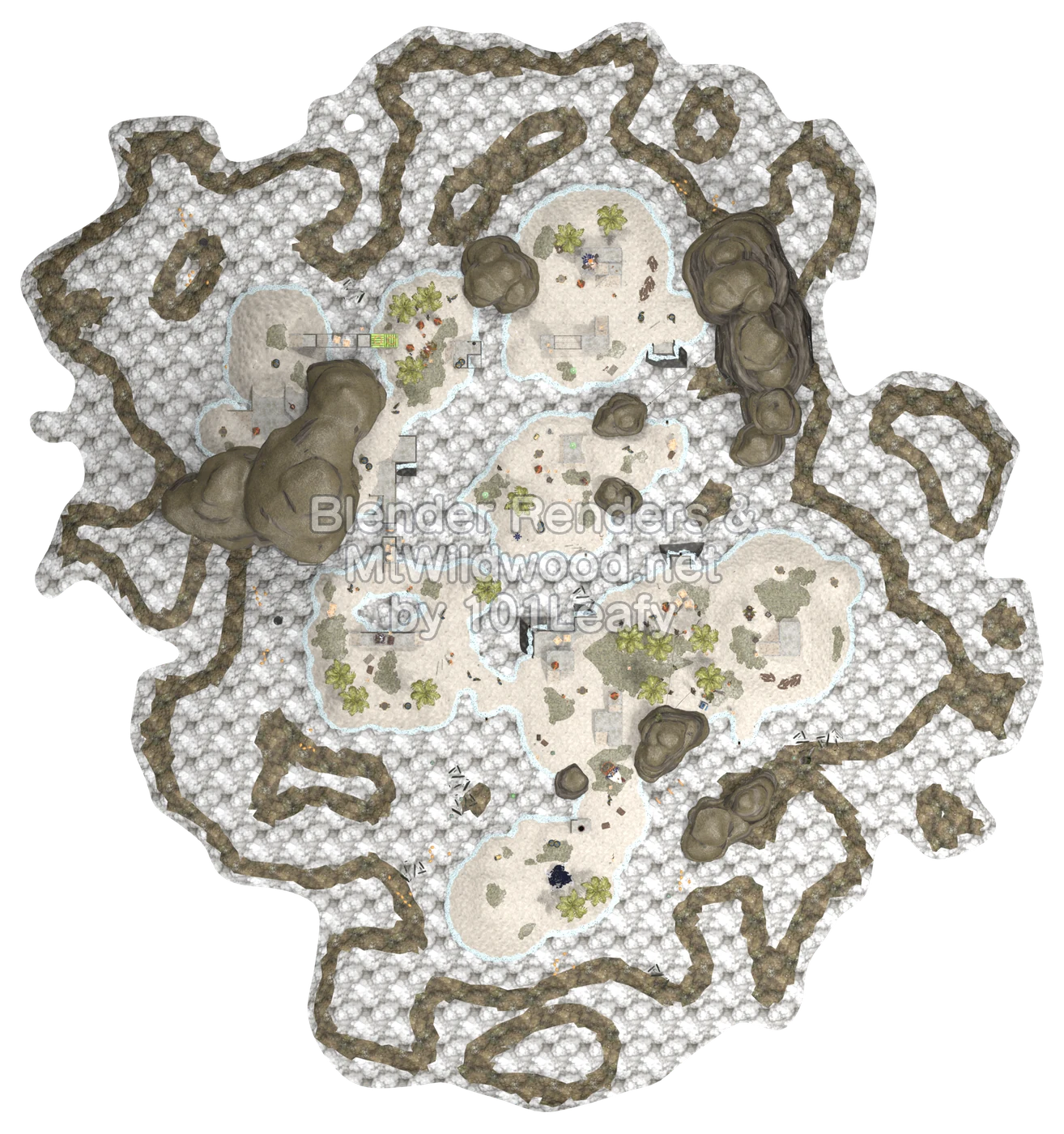 Splatoon Raiders Lintle Inlet Map (top view)