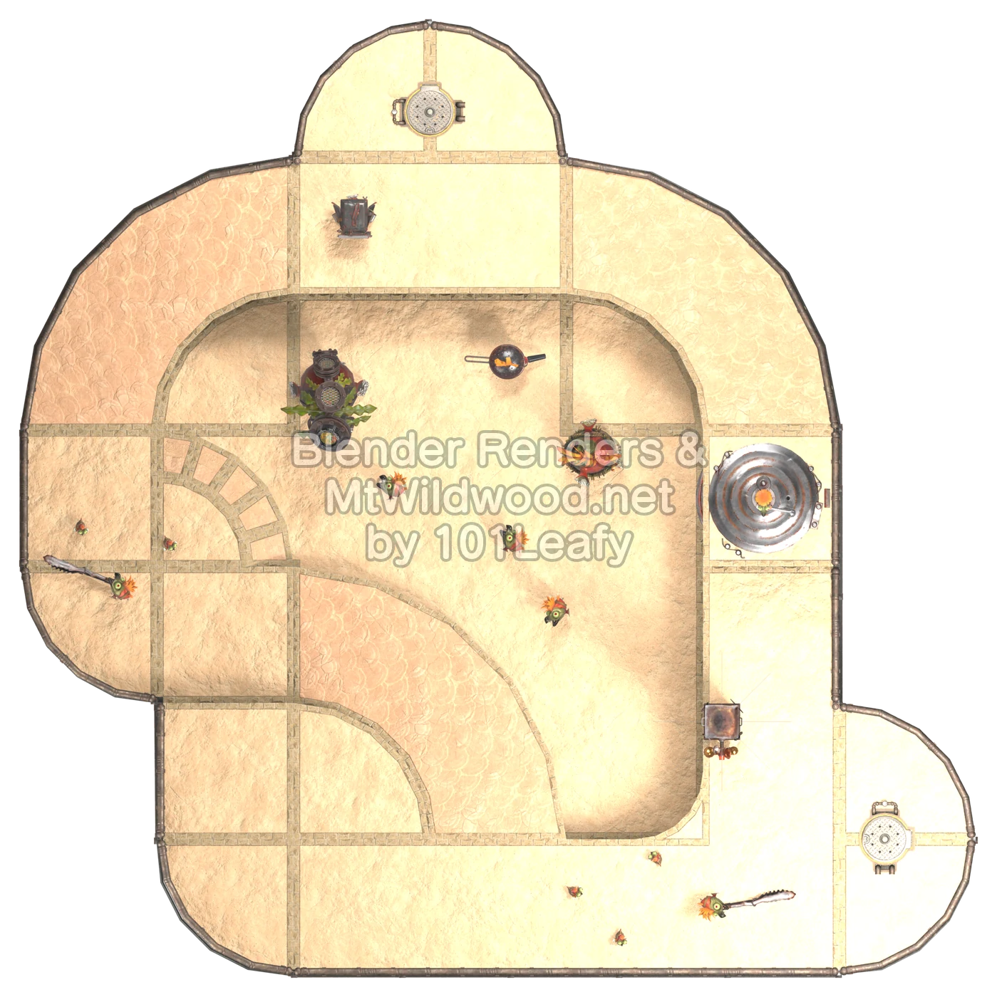 Splatoon Raiders Lower Tier Floor 2 Map (top view)
