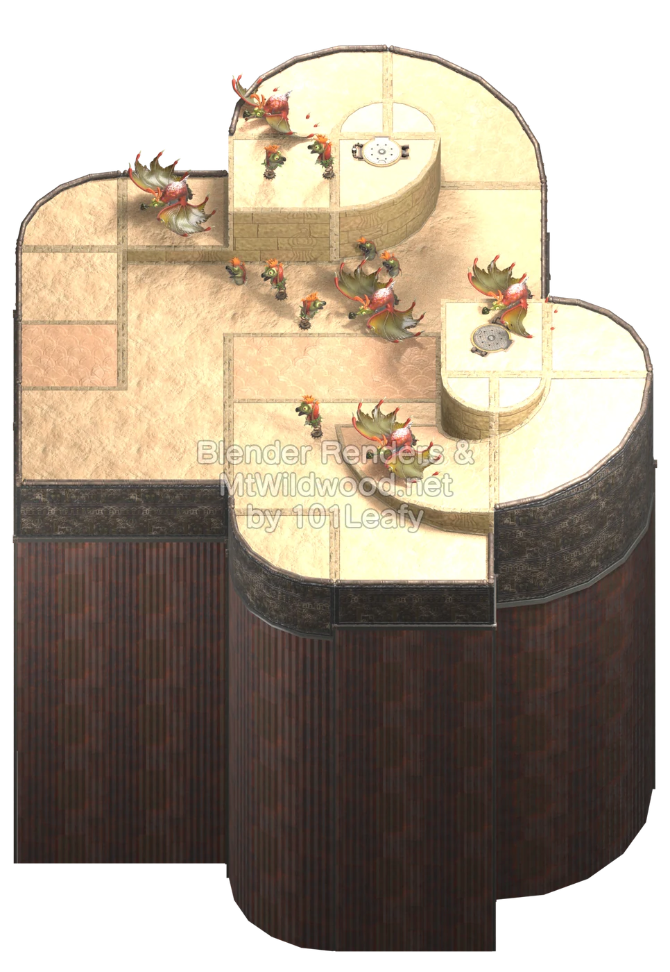 Splatoon Raiders Lower Tier Floor 3 Map (45° view)