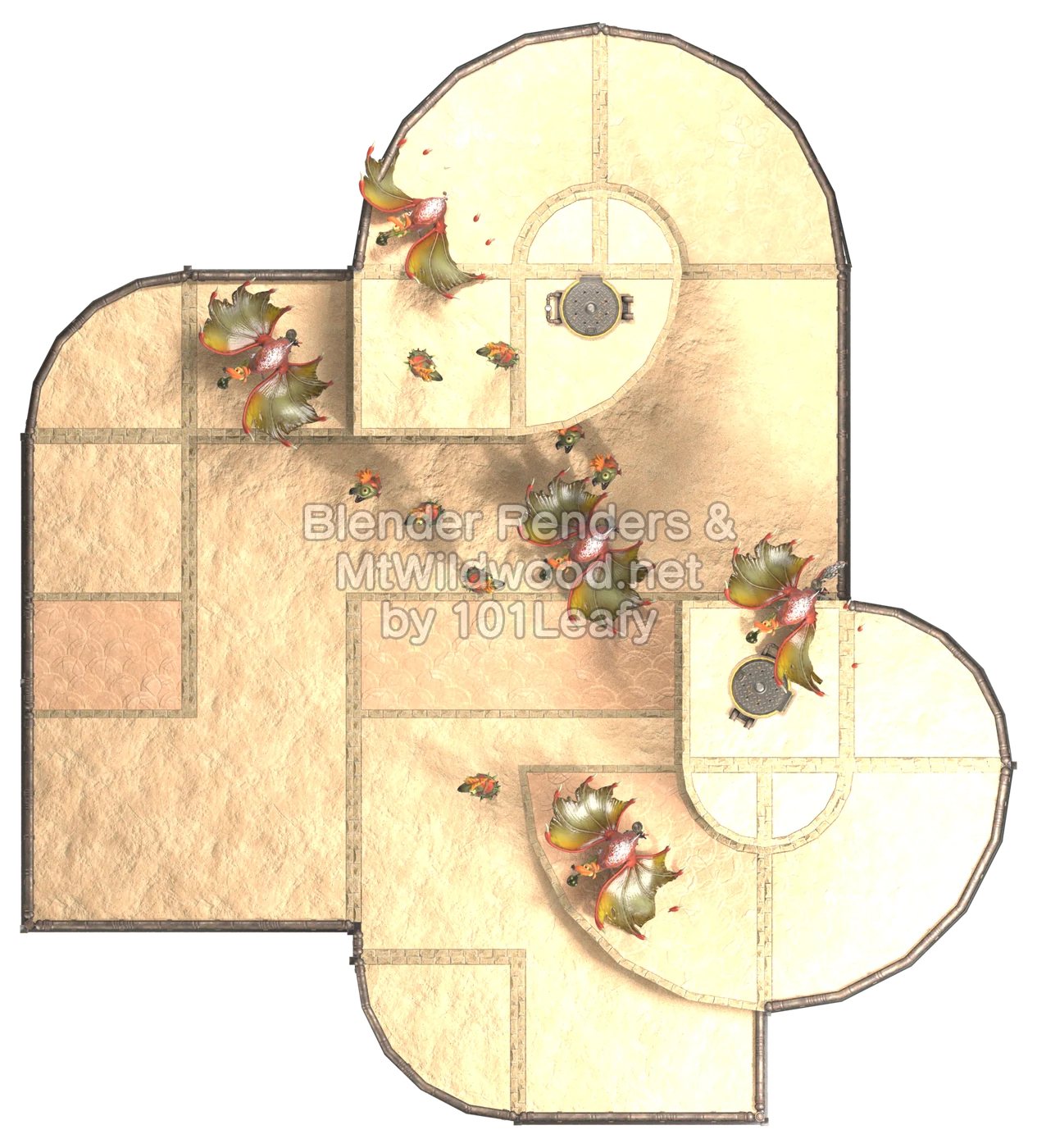 Splatoon Raiders Lower Tier Floor 3 Map (top view)