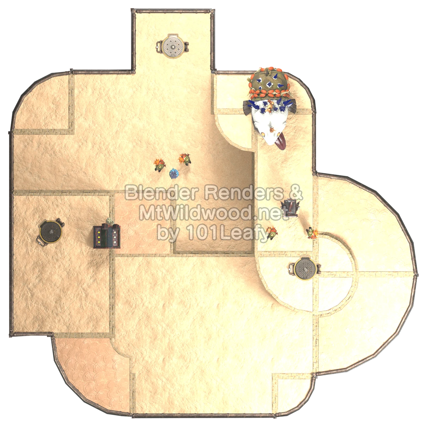 Splatoon Raiders Lower Tier Floor 4 Map (top view)