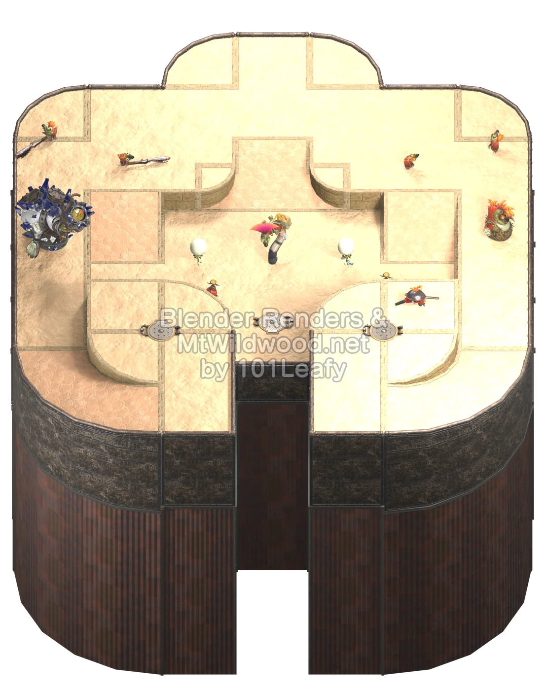 Splatoon Raiders Lower Tier Floor 6 Map (45° view)