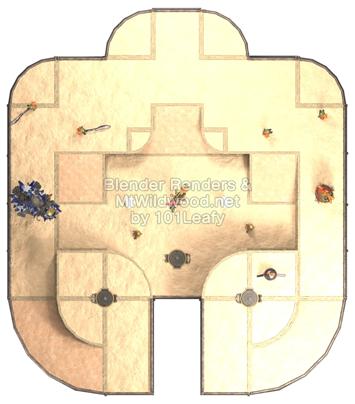 Splatoon Raiders Lower Tier Floor 6 Map (top view)