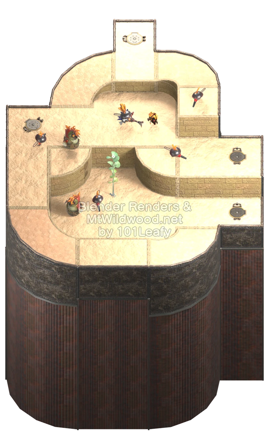 Splatoon Raiders Lower Tier Floor 7 Map (45° view)