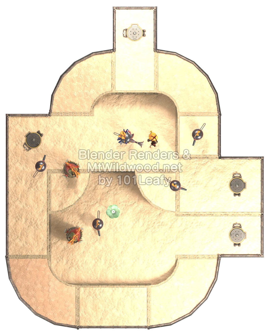 Splatoon Raiders Lower Tier Floor 7 Map (top view)