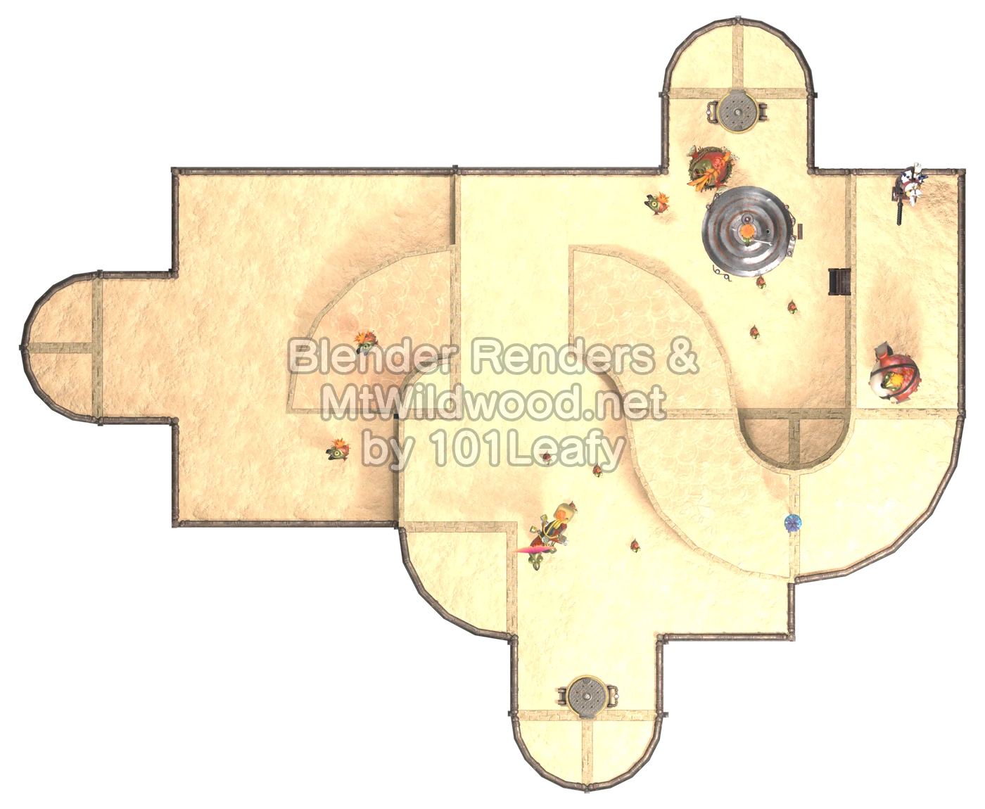 Splatoon Raiders Lower Tier Floor 9 Map (top view)