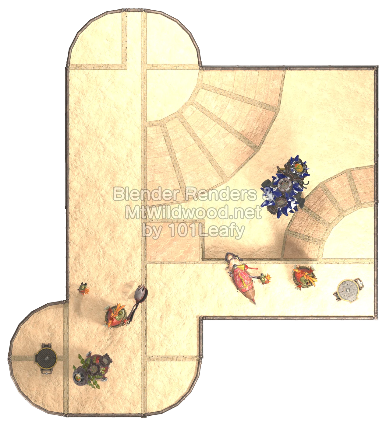 Splatoon Raiders Middle Tier Floor 1 Map (top view)