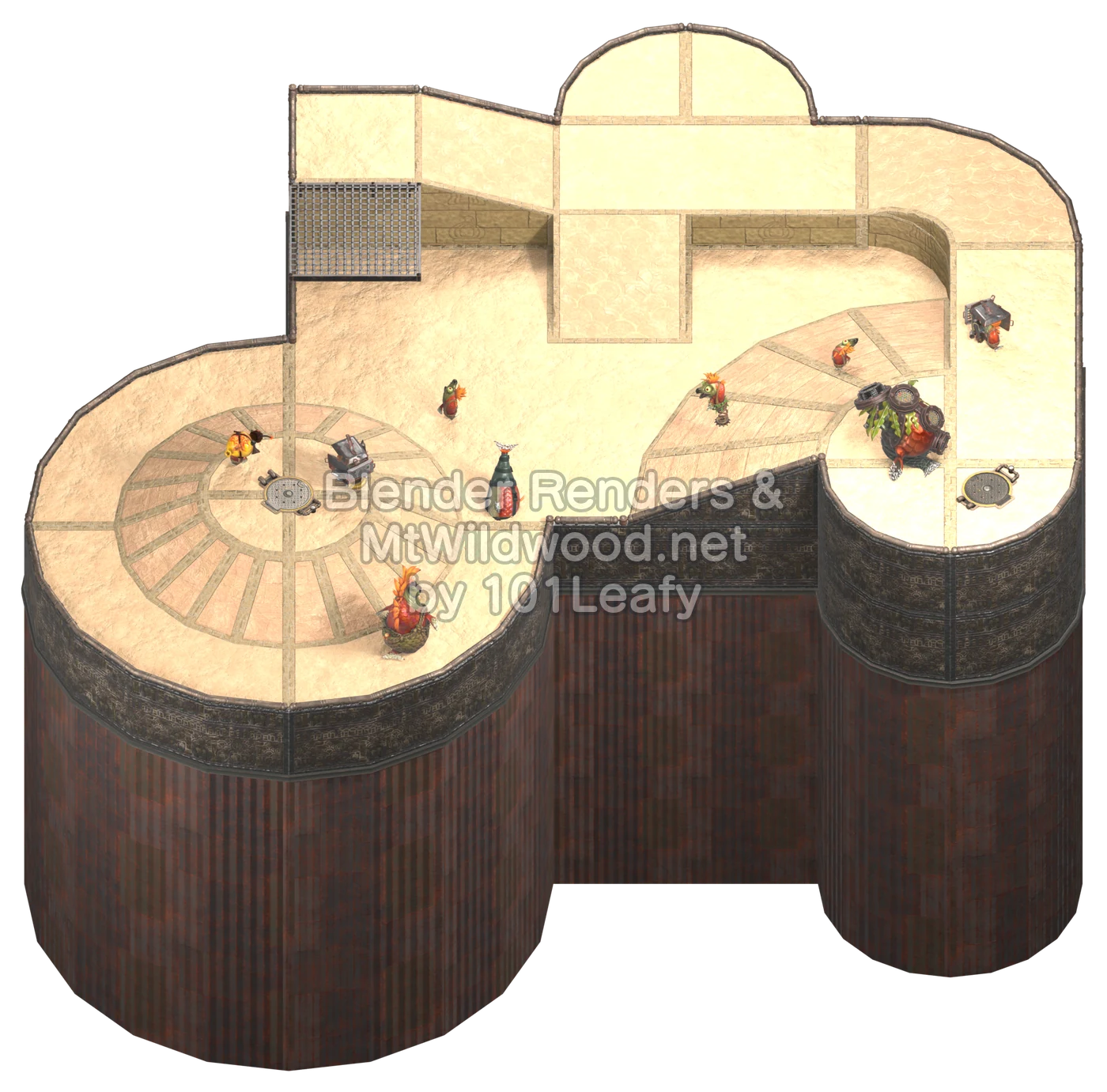 Splatoon Raiders Middle Tier Floor 2 Map (45° view)
