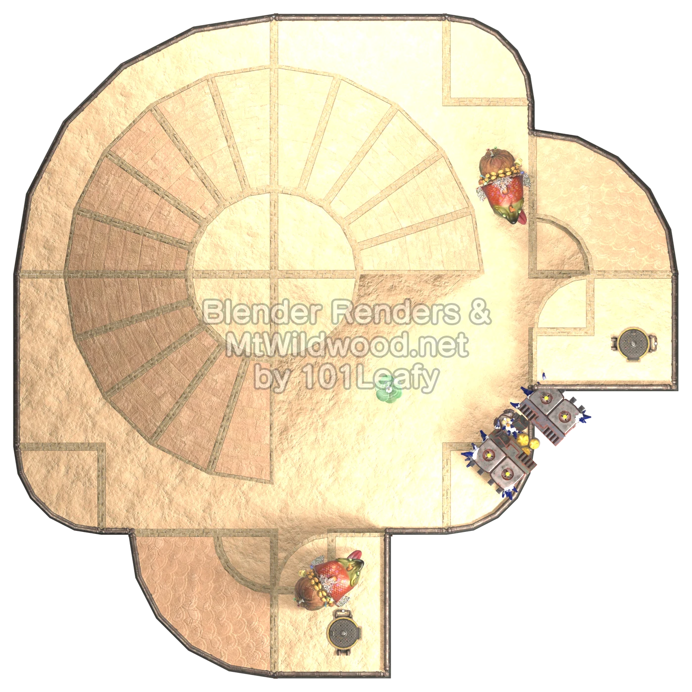 Splatoon Raiders Middle Tier Floor 3 Map (top view)