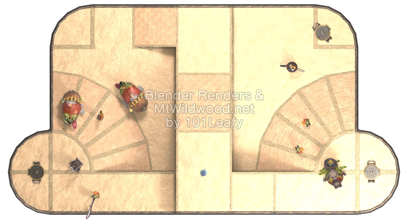 Splatoon Raiders Middle Tier Floor 4 Map (top view)