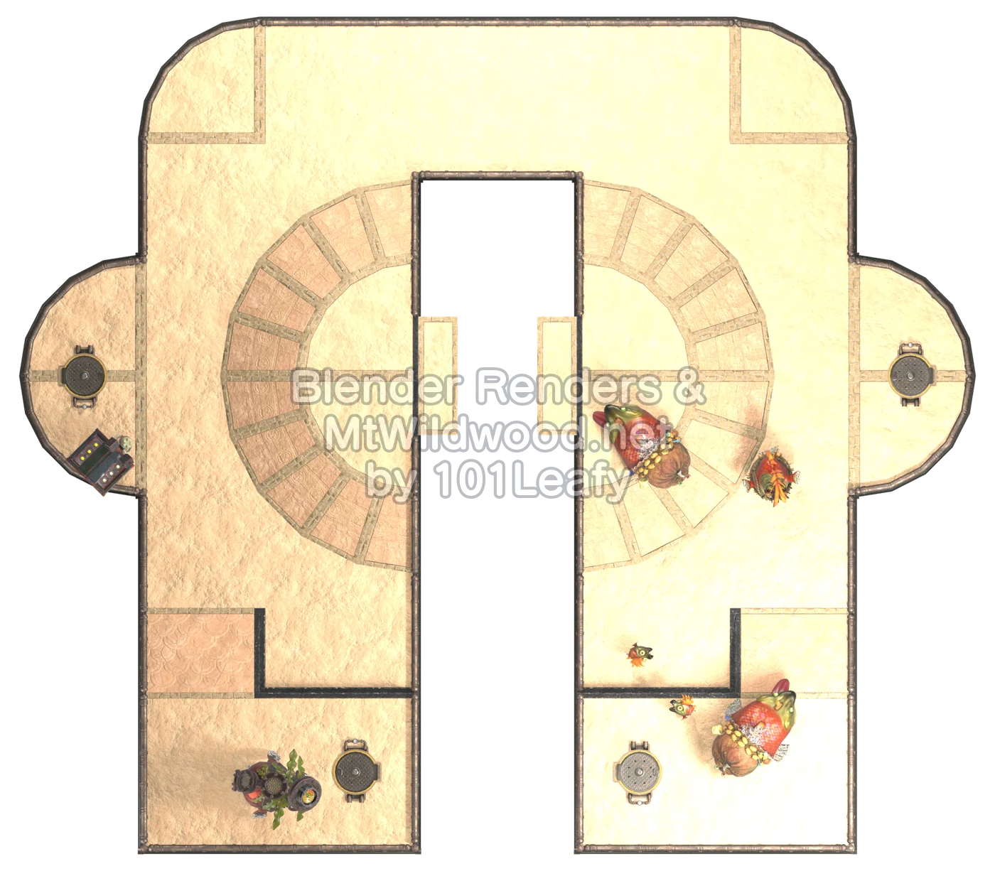 Splatoon Raiders Middle Tier Floor 5 Map (top view)