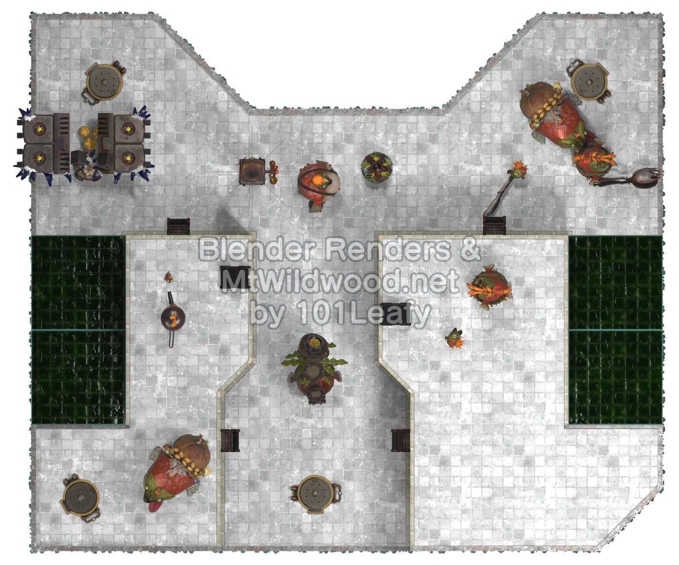 Splatoon Raiders Minchup Buried Ruins Floor 2 Map (top view)