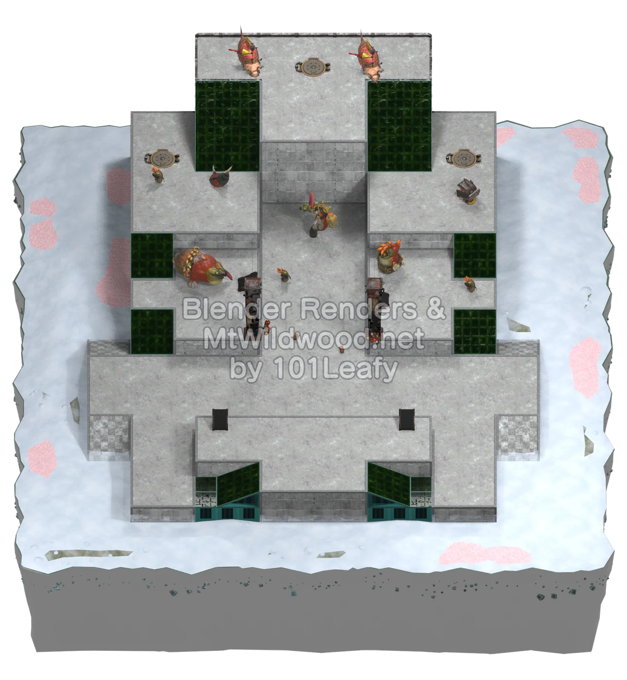 Splatoon Raiders Minchup Buried Ruins Floor 3 Map (45° view)