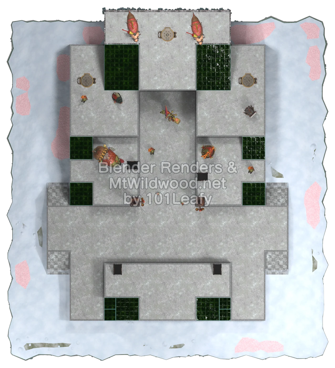 Splatoon Raiders Minchup Buried Ruins Floor 3 Map (top view)