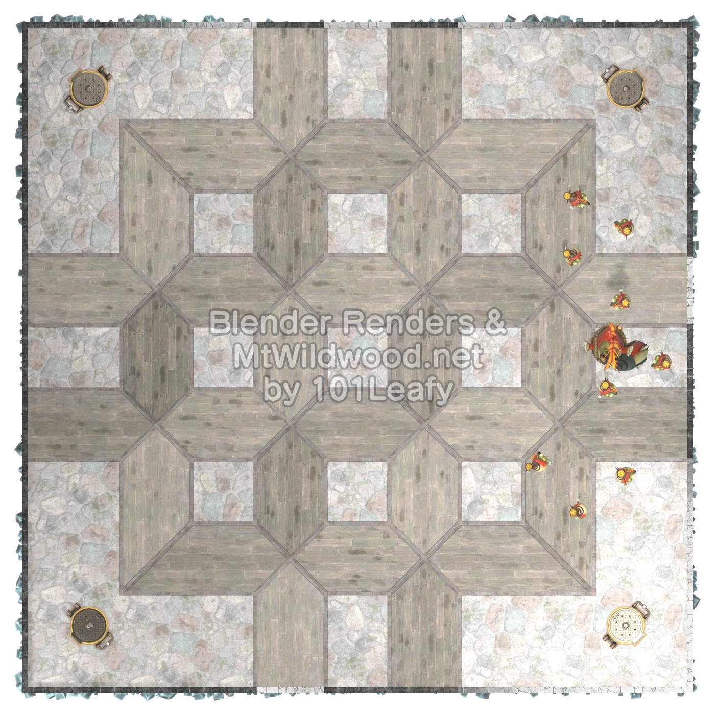 Splatoon Raiders Mosamun Den Map (top view)