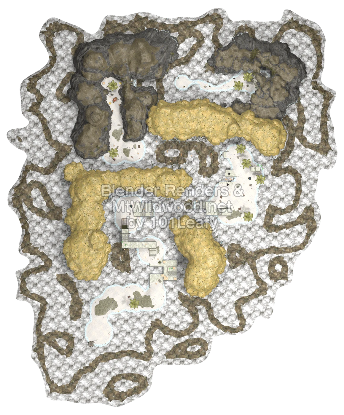 Splatoon Raiders Pantree Beach Map (top view)