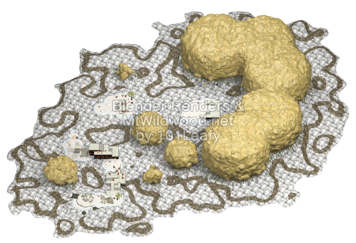 Splatoon Raiders Piel Coast Map (45° view)