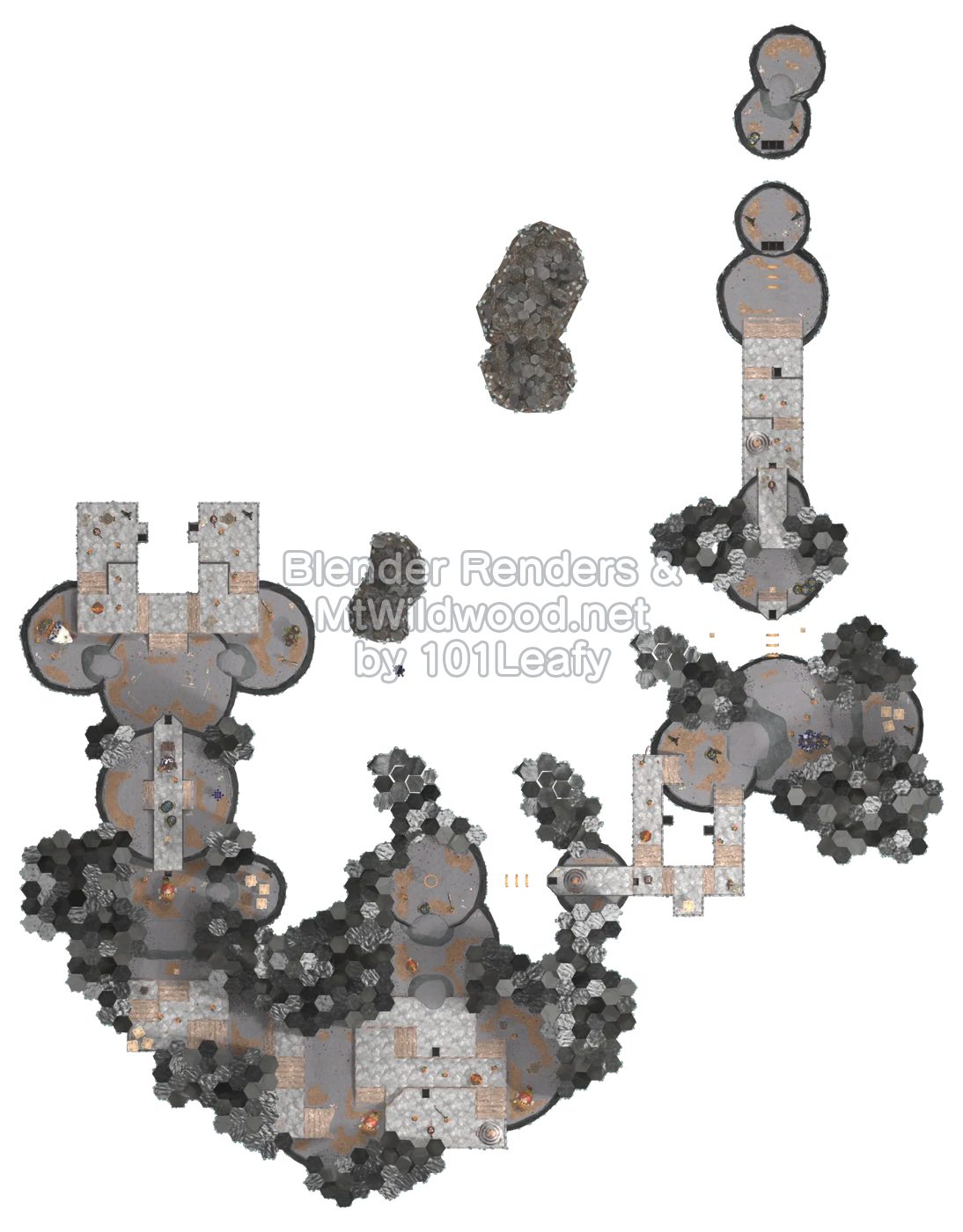 Splatoon Raiders Pipyoni Cliffs Map (top view)