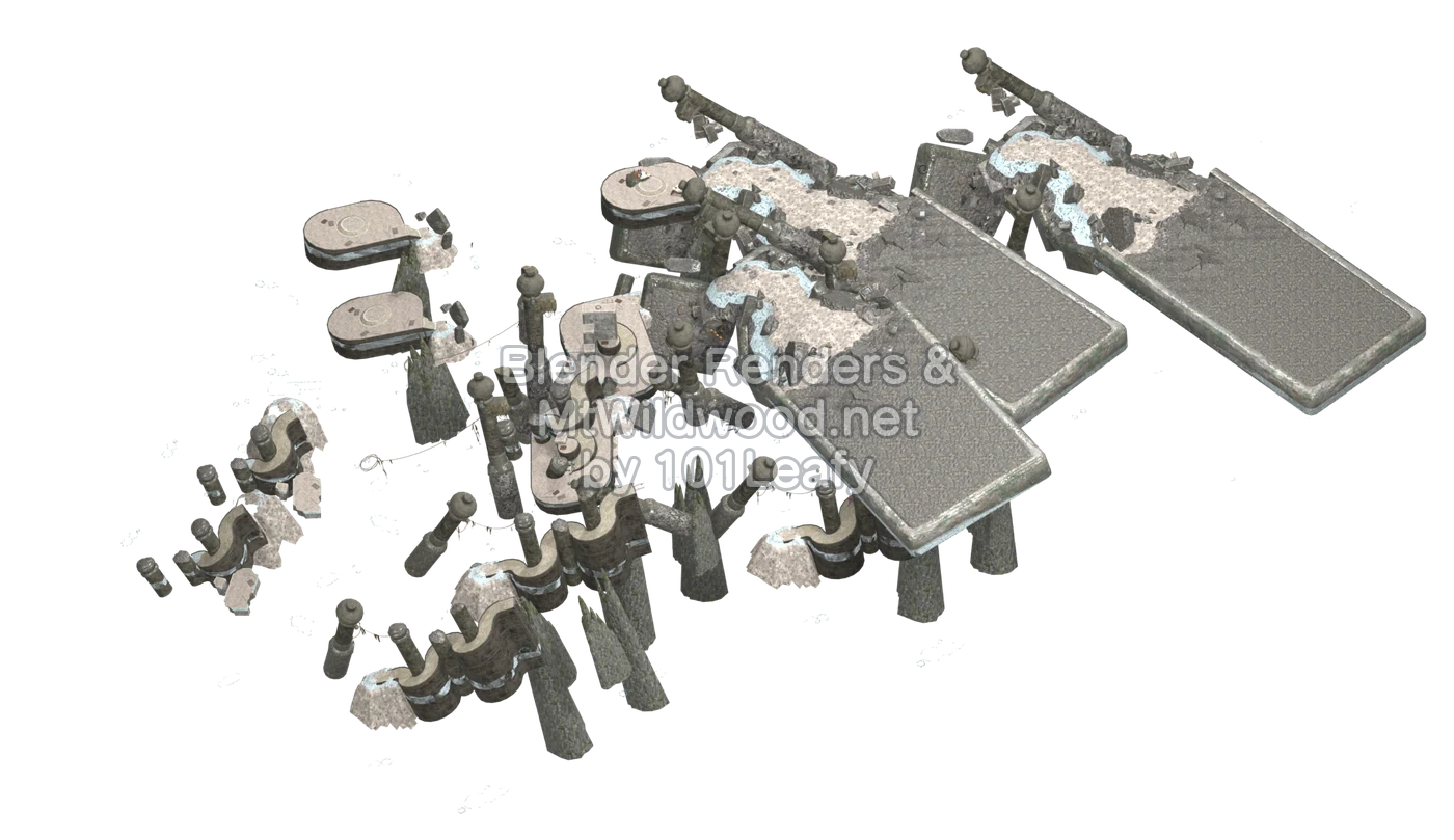 Splatoon Raiders Sea Surface Map (45° view)