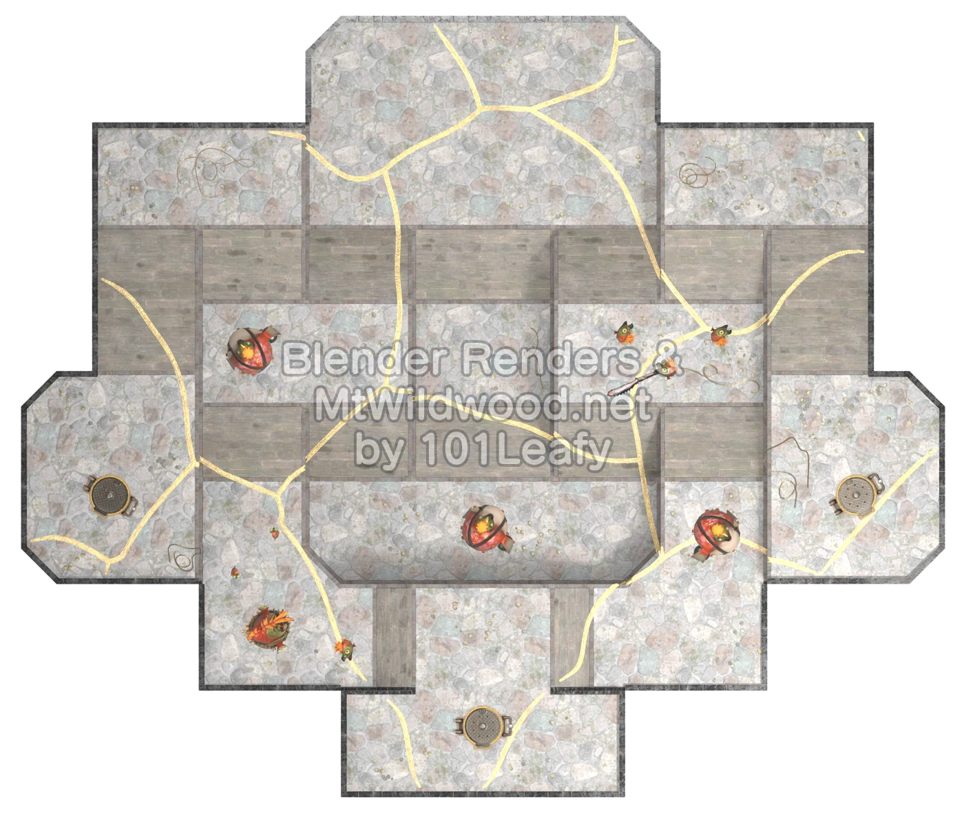 Splatoon Raiders Smoksam Hidden Ruins Map (top view)