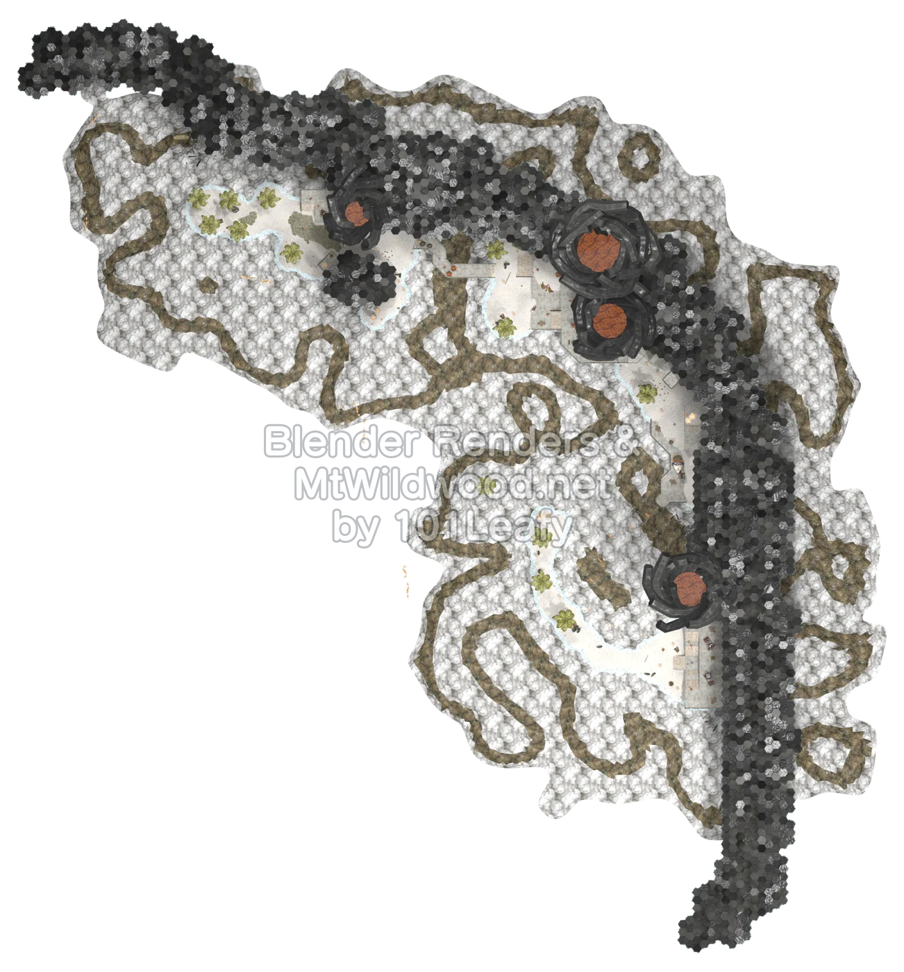 Splatoon Raiders Soyu Cliffs Map (top view)