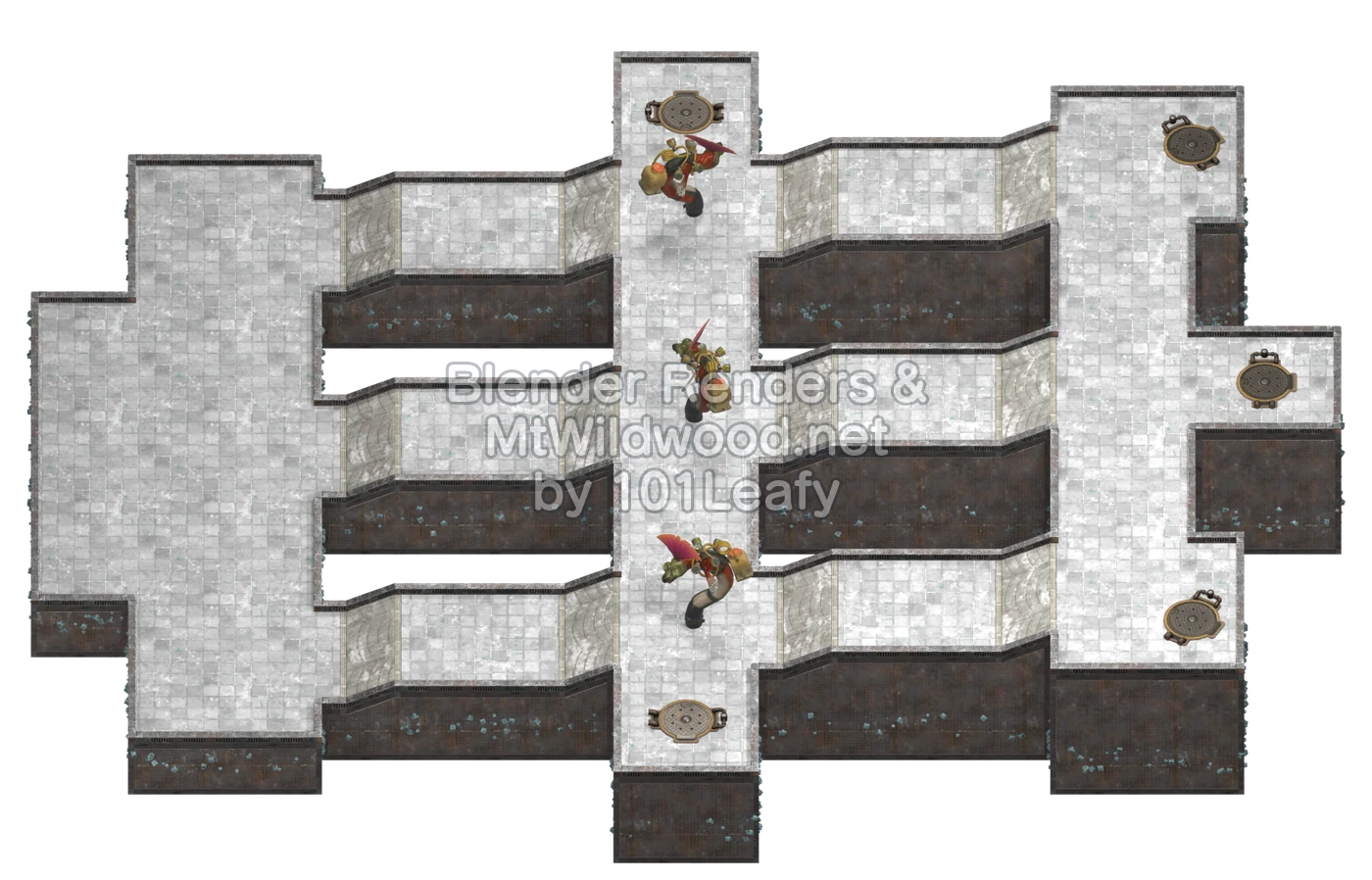 Splatoon Raiders Sylkin Den Map (45° view)
