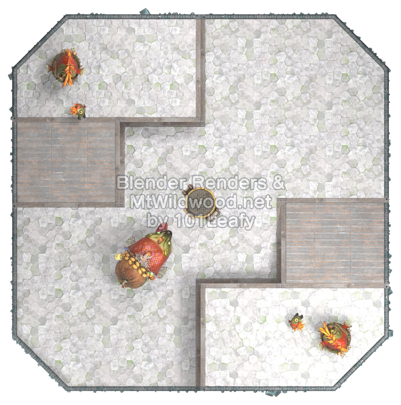 Splatoon Raiders Temprah Den Map (top view)