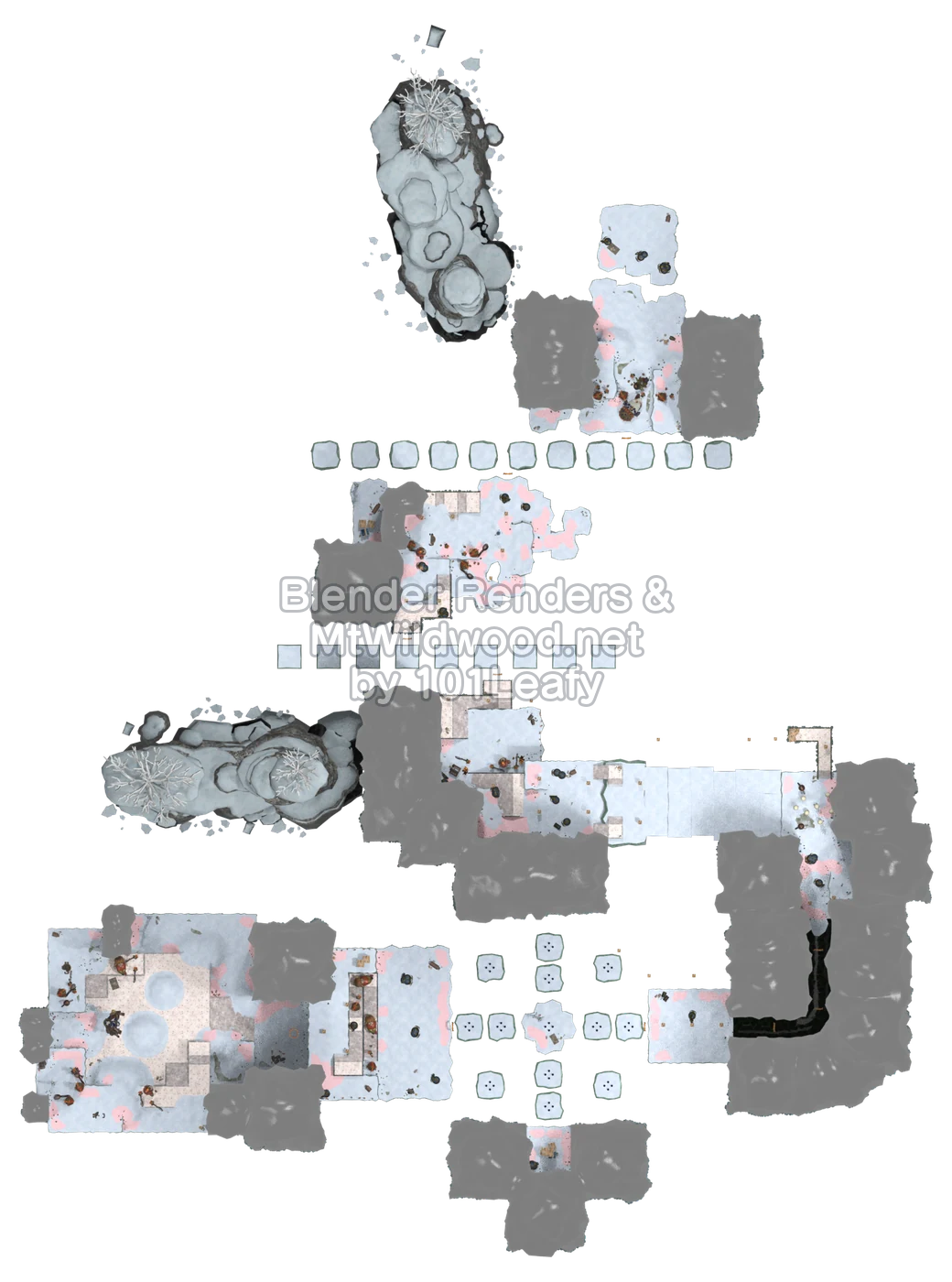 Splatoon Raiders Toonya Glacier Map (top view)