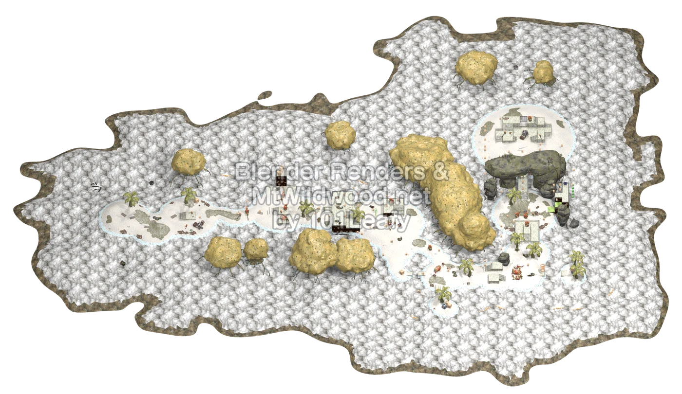 Splatoon Raiders Rochers de Potaaj : carte (vue à 45°)
