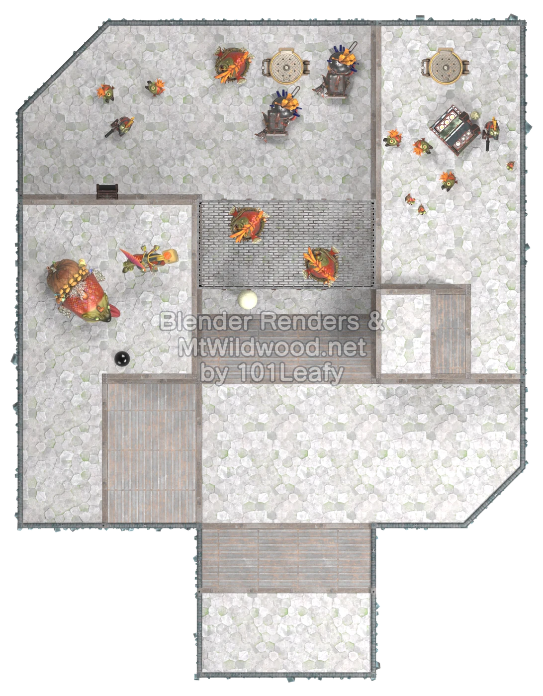 Splatoon Raiders Unnyarang Buried Ruins Floor 1 Map (top view)