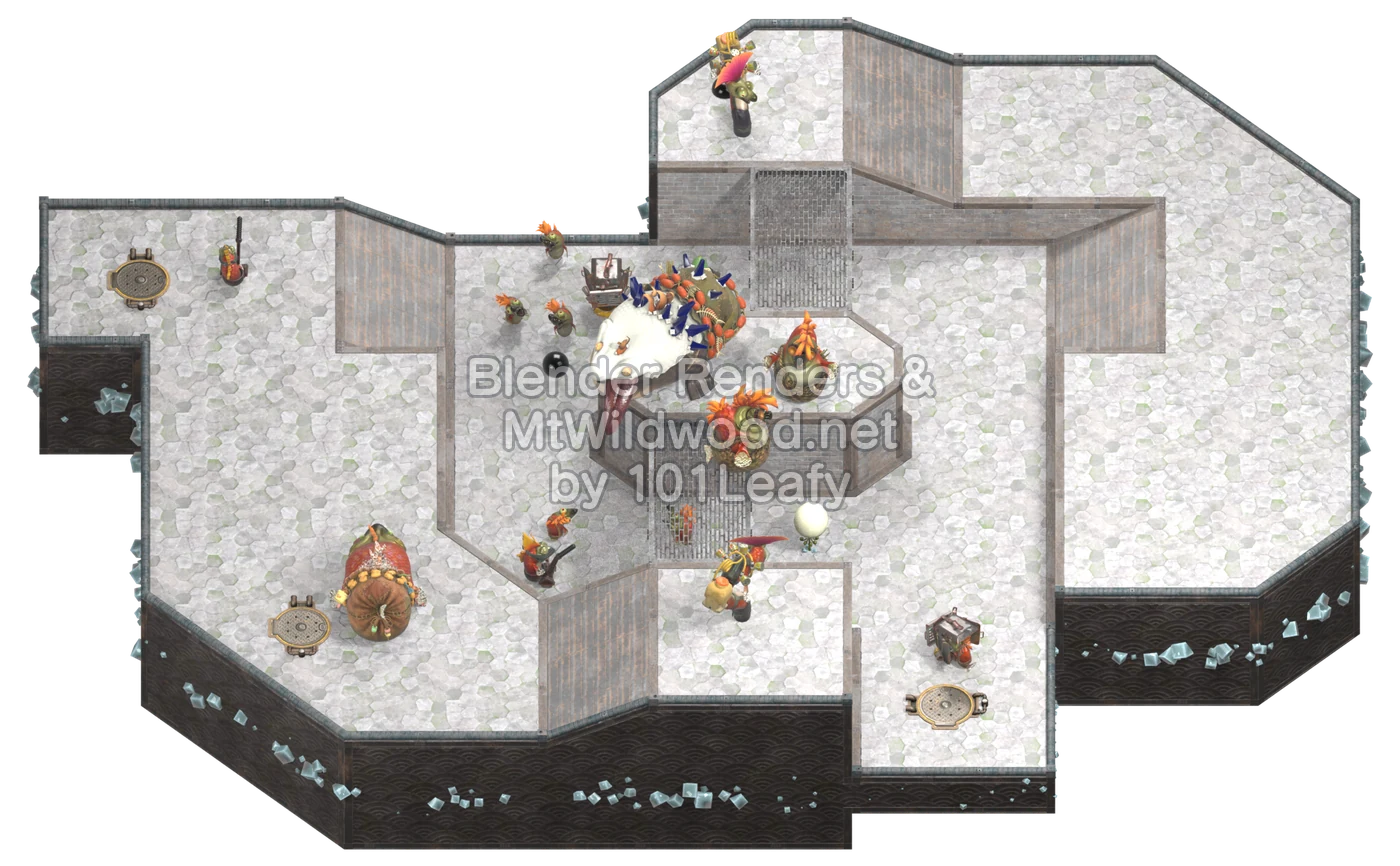 Splatoon Raiders Unnyarang Buried Ruins Floor 2 Map (45° view)