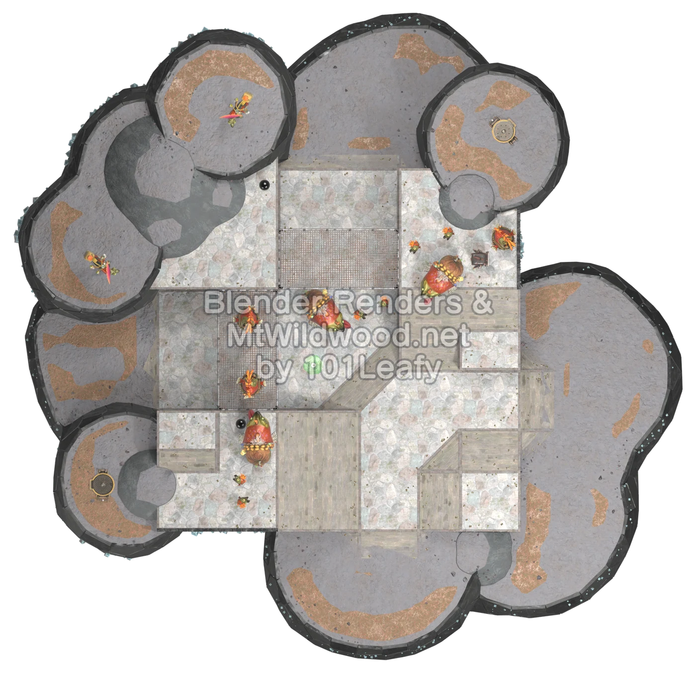 Splatoon Raiders Unnyarang Buried Ruins Floor 3 Map (top view)