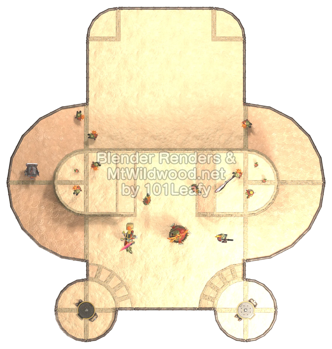 Splatoon Raiders Upper Tier Floor 1 Map (top view)