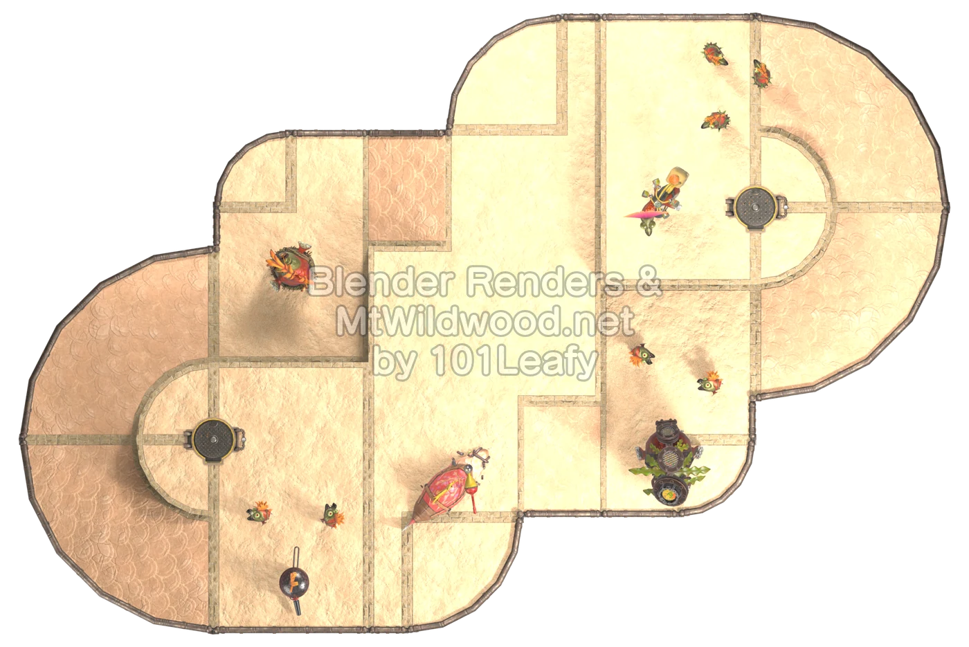 Splatoon Raiders Upper Tier Floor 2 Map (top view)