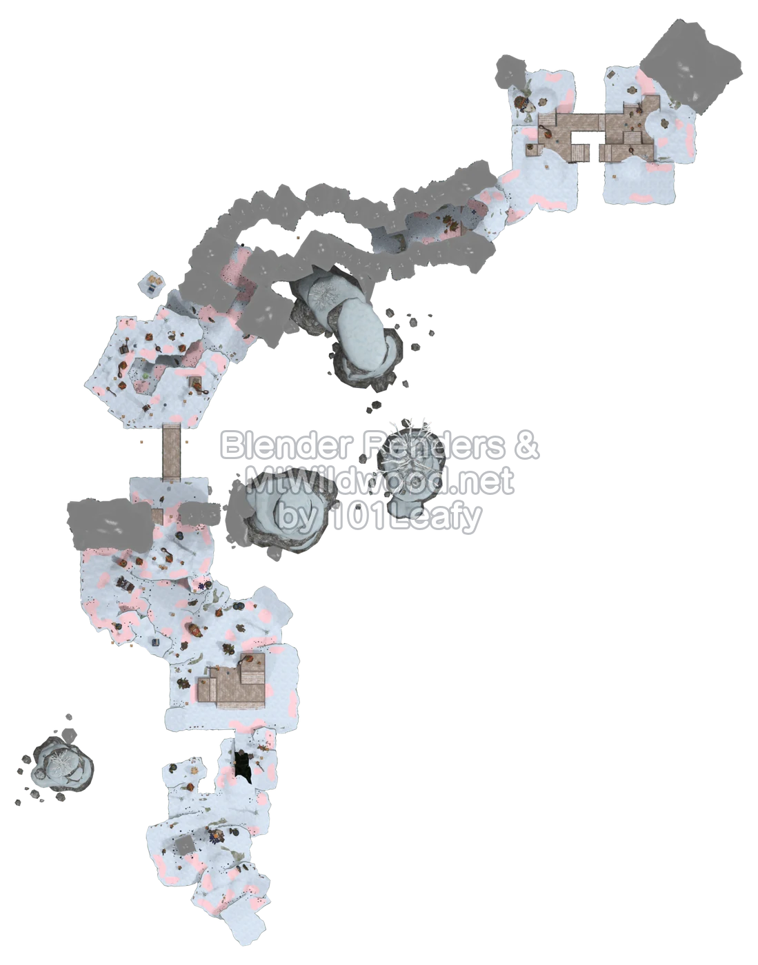 Splatoon Raiders Yillatay Icicles Map (top view)