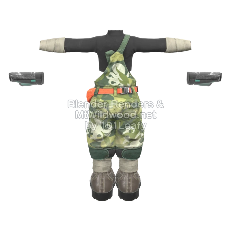 Splatoon Raiders Algae Camo (Back) 3D Render Splatoon Raiders Algae Camo (Back) 3D Render