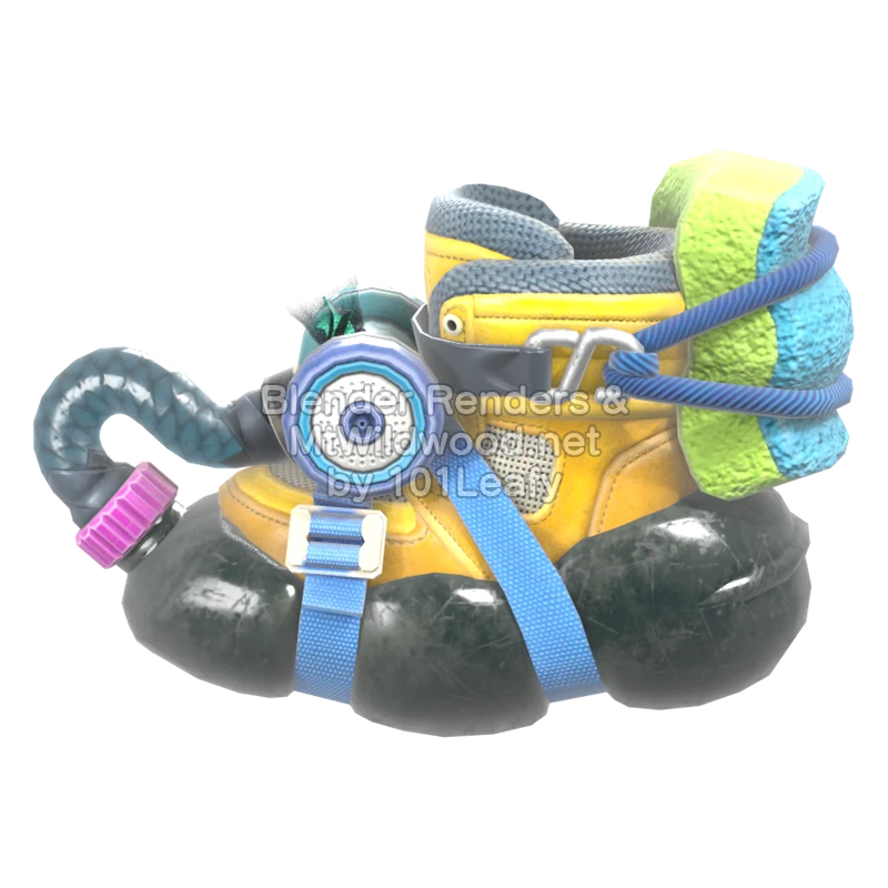 Splatoon Raiders Blast Boot 4 (Side) 3D Render
