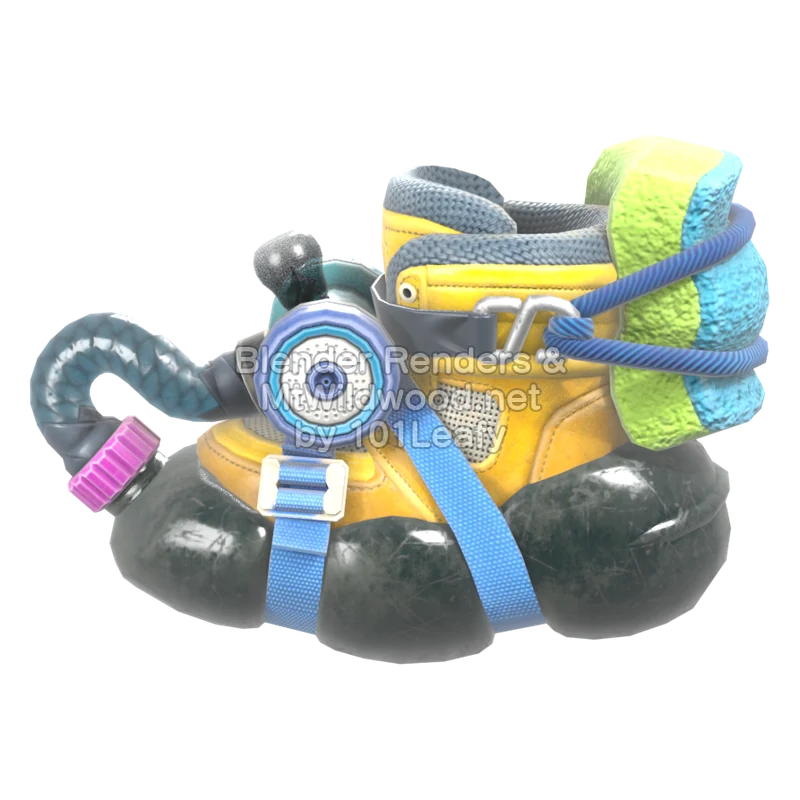 Splatoon Raiders Blast Boot 5 (Side) 3D Render